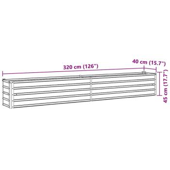 Garten-Hochbeet Verzinkter Stahl 320×40×45 cm Grün 
