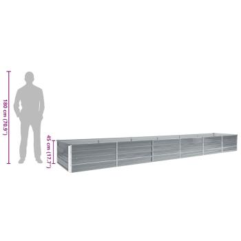 Garten-Hochbeet Verzinkter Stahl 480x80x45 cm Grau