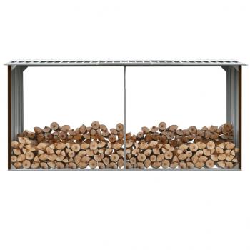 ARDEBO.de - Brennholzlager Verzinkter Stahl 330 x 92 x 153 cm Braun