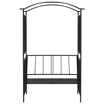 Rosenbogen mit Bank Schwarz 128x50x207 cm Eisen 