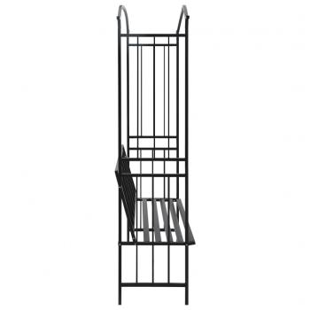 Rosenbogen mit Bank Schwarz 128x50x207 cm Eisen 