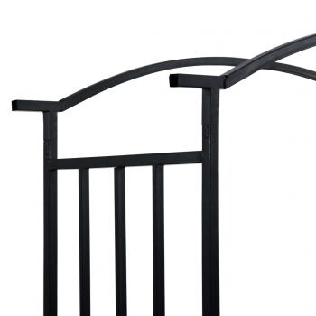 Rosenbogen mit Bank Schwarz 128x50x207 cm Eisen 