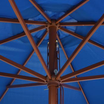 Sonnenschirm mit Holzmast 350 cm Blau