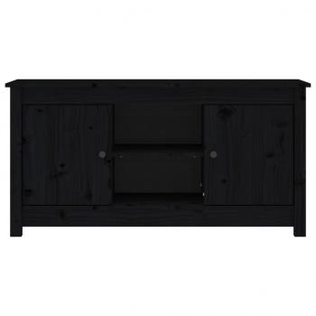 TV-Schrank Schwarz 103x36,5x52 cm Massivholz Kiefer
