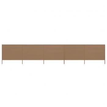 ARDEBO.de - 5-teiliges Windschutzgewebe 600 x 80 cm Taupe