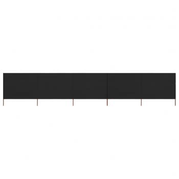 ARDEBO.de - 5-teiliges Windschutzgewebe 600 x 80 cm Schwarz 