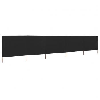 5-teiliges Windschutzgewebe 600 x 80 cm Schwarz 