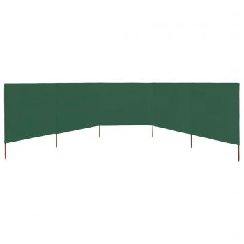 5-teiliges Windschutzgewebe 600 x 160 cm Grün