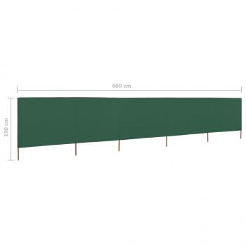 5-teiliges Windschutzgewebe 600 x 160 cm Grün