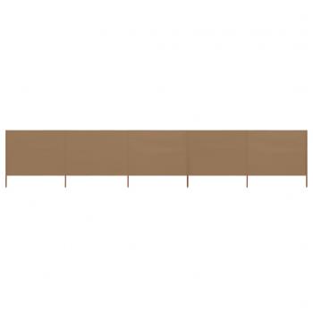 ARDEBO.de - 5-teiliges Windschutzgewebe 600 x 160 cm Taupe