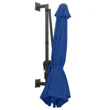 Sonnenschirm Wandmontage mit Metallmast 300 cm Blau