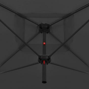 Doppelsonnenschirm mit Stahlmast 250×250 cm Anthrazit 