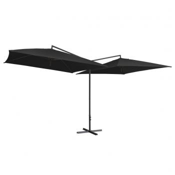ARDEBO.de - Doppelsonnenschirm mit Stahlmast 250×250 cm Schwarz