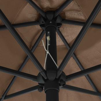 Sonnenschirm mit LED-Leuchten & Aluminium-Mast 270 cm Taupe
