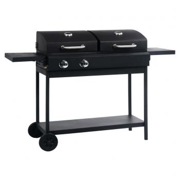 ARDEBO.de - Gas- und Holzkohle-Grill mit 2 Brennern