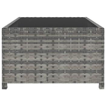 ARDEBO.de - Outdoor-Lehnstühle 2 Stk. mit Tisch Grau Poly Rattan