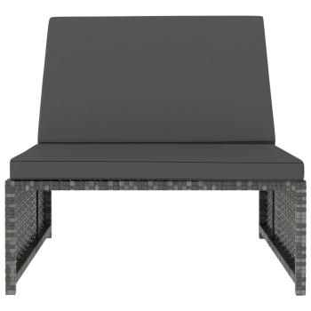 Outdoor-Lehnstühle 2 Stk. mit Tisch Grau Poly Rattan