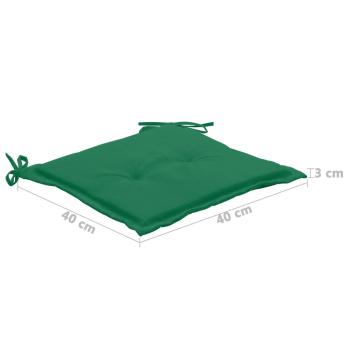 ARDEBO.de - Gartenstuhl-Kissen 4 Stk. Grün 40x40x3 cm Oxford-Gewebe