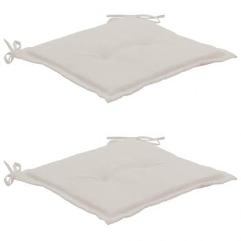 Gartenstuhl-Kissen 2 Stk. Creme 50x50x3 cm Oxford-Gewebe