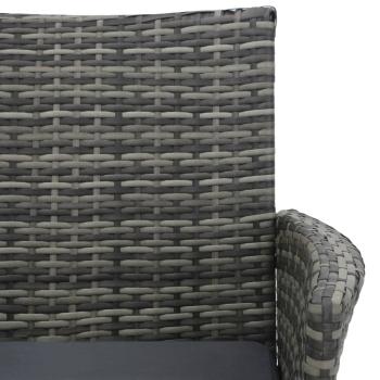 ARDEBO.de - 2-Sitzer-Gartensofa mit Teetisch Poly Rattan Anthrazit