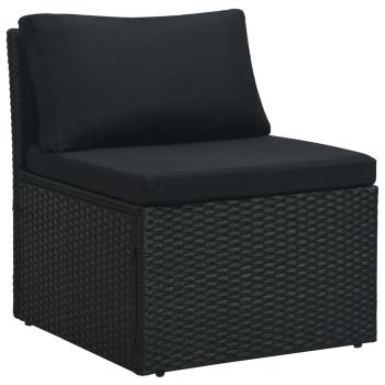 ARDEBO.de - 4-tlg. Garten-Lounge-Set mit Auflagen Poly Rattan Schwarz