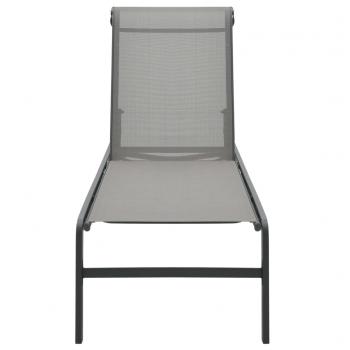 Sonnenliegen 2 Stk. mit Tisch Textilene und Stahl