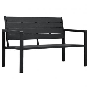 ARDEBO.de - Gartenbank 120 cm HDPE Schwarz Holzoptik 