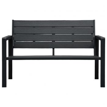 Gartenbank 120 cm HDPE Schwarz Holzoptik 