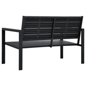 Gartenbank 120 cm HDPE Schwarz Holzoptik 