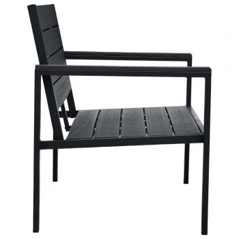 Gartenbank 120 cm HDPE Schwarz Holzoptik 