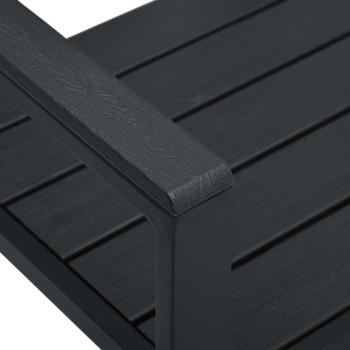 Gartenbank 120 cm HDPE Schwarz Holzoptik 
