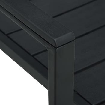 Gartenstühle 2 Stk. Schwarz HDPE Holz-Optik 