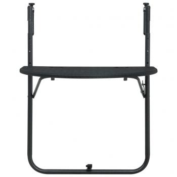 Balkonhängetisch Schwarz 60x64x83,5 cm Kunststoff Rattanoptik