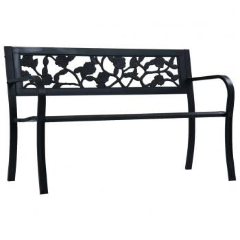 ARDEBO.de - Gartenbank 125 cm Schwarz Stahl