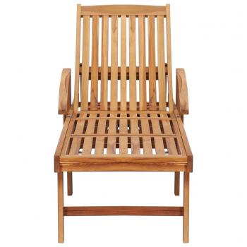 Sonnenliege mit Tisch Massivholz Teak 