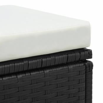 ARDEBO.de - 3-tlg. Garten-Lounge-Set mit Auflagen Poly Rattan Schwarz