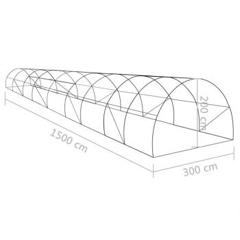 Gewächshaus 45 m² 15x3x2 m
