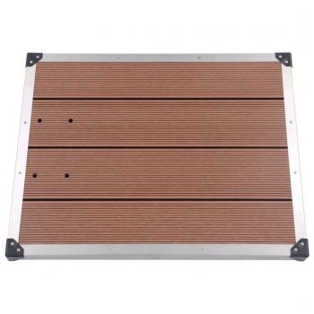 Garten-Duschwanne WPC Edelstahl 80 x 62 cm Braun