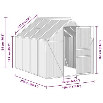 Gewächshaus Anthrazit Aluminium 4,75 m²