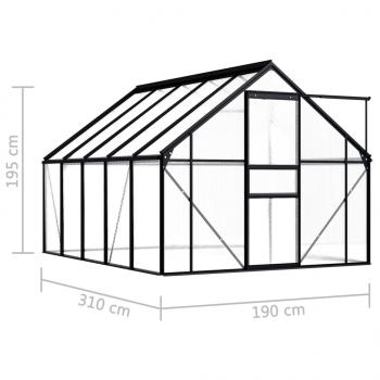 Gewächshaus Anthrazit Aluminium 5,89 m²