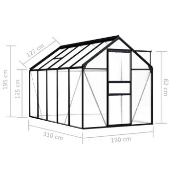 Gewächshaus Anthrazit Aluminium 5,89 m²
