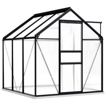 Gewächshaus mit Fundament Anthrazit Aluminium 3,61 m²