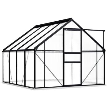 Gewächshaus mit Fundament Anthrazit Aluminium 4,75 m²