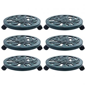 ARDEBO.de - Pflanzenroller 6 Stk. Grün 38 cm Kunststoff