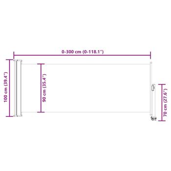 Ausziehbare Seitenmarkise 100x300 cm Braun 