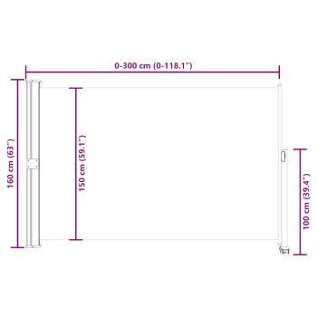 Ausziehbare Seitenmarkise 160x300 cm Rot