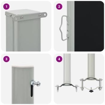 Ausziehbare Seitenmarkise 60×300 cm Schwarz