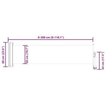Ausziehbare Seitenmarkise 60×300 cm Creme