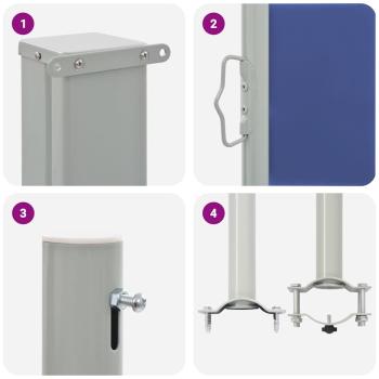 Ausziehbare Seitenmarkise 60×300 cm Blau