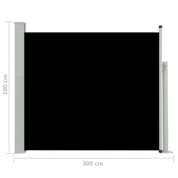 Ausziehbare Seitenmarkise 100×300 cm Schwarz